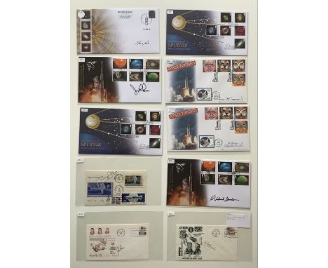 A collection of 16 American and English First Day Issues and covers on the subject of Space Exploration signed by Buzz Aldrin
