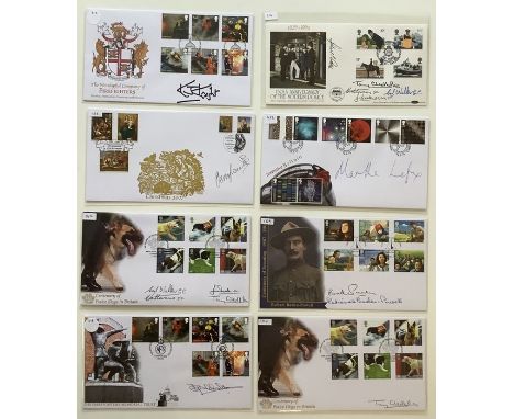 A collection of 11 First Day Covers in relating to Distinguished Figures signed by Sir Kenneth Knight; Tony Gledhill, Carl Wa
