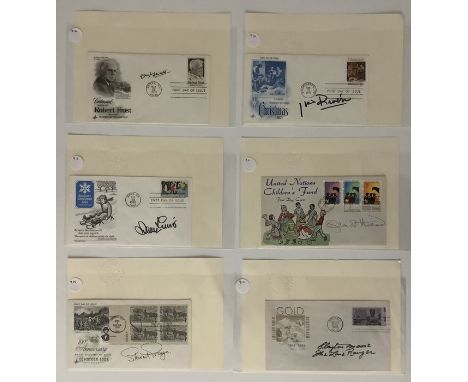 A collection of 11 First Day Covers and Issues relating to International Actors, predominately American. Signed by Clayton Mo