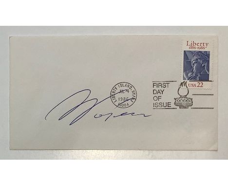 A First Day Issue of the Statue of Liberty stamped 4th July 1986 and signed by Lech Walesa, Noble Peace Prize 1983. Good cond