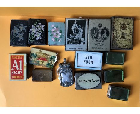 Collection of early 20thC matchbox covers, Bryant and May's floral and King George Silver Jubilee. Ringers Al tobacco, Victor