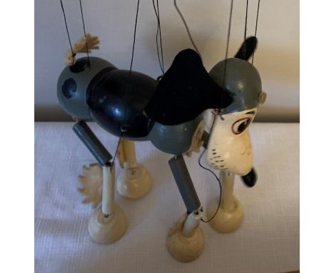 A Pelham Puppet 'Caesar' the dog with instruction leaflet and original box. Condition ReportOdd paint loss but generally good