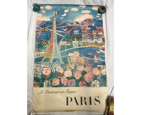 Original Travel Poster Paris, Le Paravent de Dufy 1929-30. Ministerie des Travaux Publics. Published by and for the French go