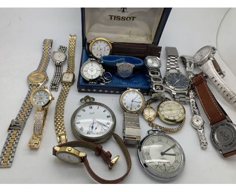 A quantity of vintage watches to include Tissot Automatic Seastar Seven in box, Horus ladies, Limit Alarm Chronograph, Limit 