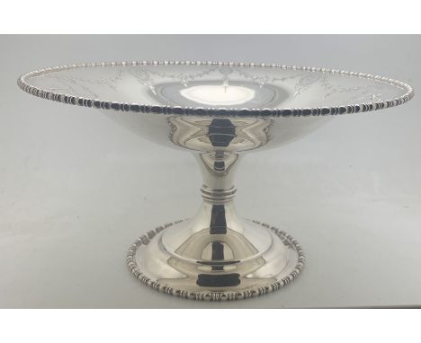 Hallmarked silver pedestal bowl 418.6gms Sheffield 1909, maker Z Barraclough &amp; Sons (James Henry and Herbert Barraclough)