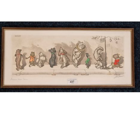 Boris O'Klein Signed print titled "Chacun Son Tour"[Frame- 23x51cm]