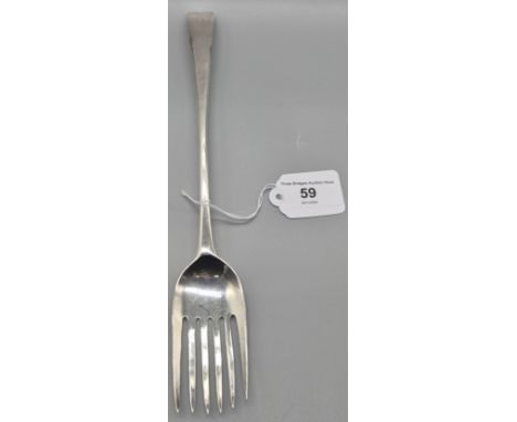 1774 London silver salad/ potato fork. Produced by John Lamb. [29cm length] [89.19grams] 