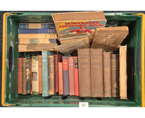 Crate of mixed books; Treasure Island- R.L. Stevenson, Adam Bede by George Elliot, Return to the Islands by Arthur Grimble, T