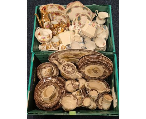 Two Crates of collectables tea and dinner sets; The Royal Worcester Group "Games Series" dinner set, Royal Albert "Berkeley" 