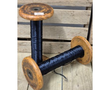 A collection of Two 19th century wooden Bobbin reels. 