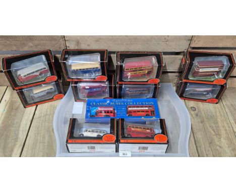 A Tray of eleven Exclusive First edition die cast buses 1.76 scale with boxes; Leyland Atlantean bus, Route master bus &amp; 