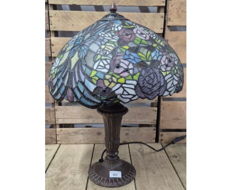 Large Tiffany shaded Bronzed based Lamp [55cm in height]