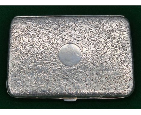 London Silver highly engraved cigarette case. [10.5x7cm] [80.22grams] 