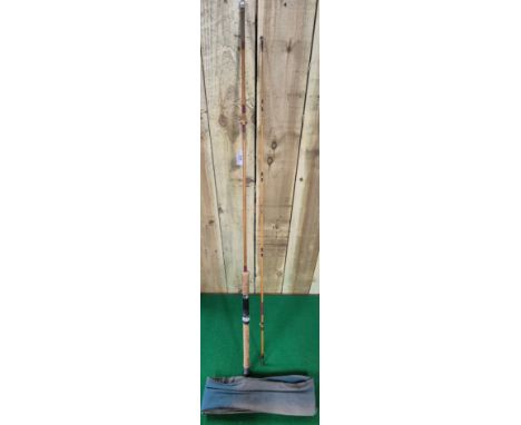 A Vintage J Breddel Belfast two piece "7ft6" cane rod with bag