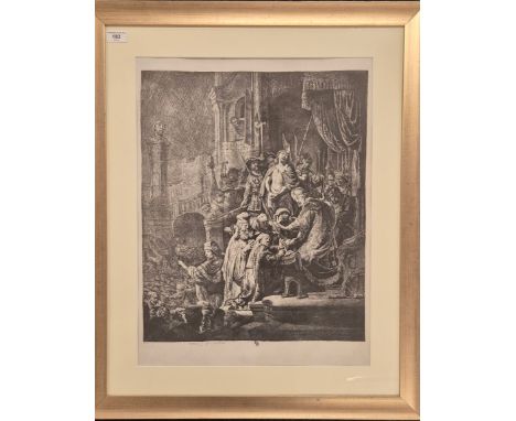 Rembrandt "Ecce Homo B77" Antique print, No.52. Plate. Fitted within a contemporary frame. [Frame- 81x66cm]