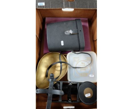 Collection of items including Chinnon Binoculars, Kitchen scales with weights and two books for the 1937 coronation (4)