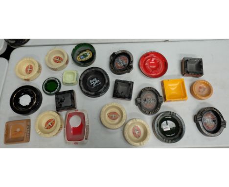 A collection of ceramic pub advertising ashtrays including Haig, John Bull, Gold Label, Dunhill, Pernod etc (22)