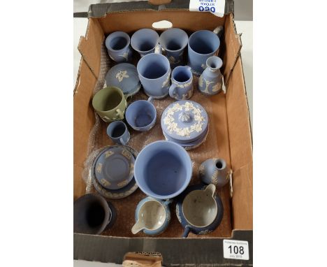 A collection of Wedgwood jasperware including jugs, cup, vases, trinket box's etc(20)