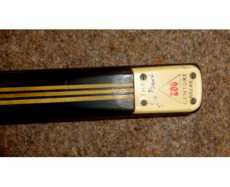Vintage "The Joe Davis" 600 century break snooker cue in black case