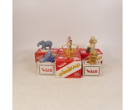 Wade, Six Boxed Figures includes Begging Puppy, Survival Elephant in bisque, Pavlova, reclined whale, Pekignese and mary and 