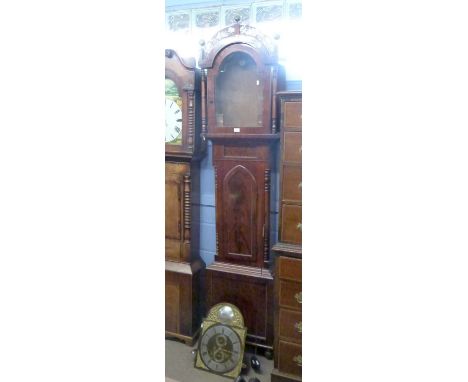 John Blagburn Gateshead, an early Victorian longcase clock with brass and silvered arched dial to an 8-day movement striking 