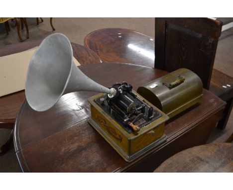 An Edison standard phonograph with aluminium horn