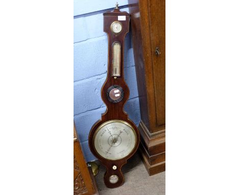 J. M. Verga, Macclesfield, a Georgian mahogany cased wheel barometer
