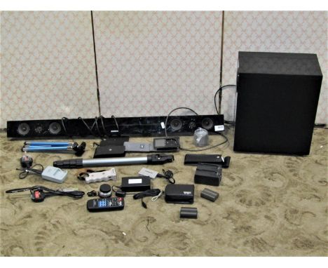 A Canon SX610 HS Digital camera, further battery chargers, cables and associated, together with a Samsung Sound Bar and addit