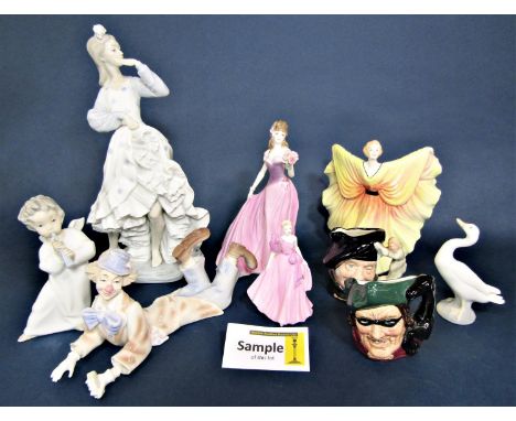 A collection of Royal Doulton figures including Top O' The Hill HN1834, Celeste HN3322, Lauren HN3290, etc, together with fou