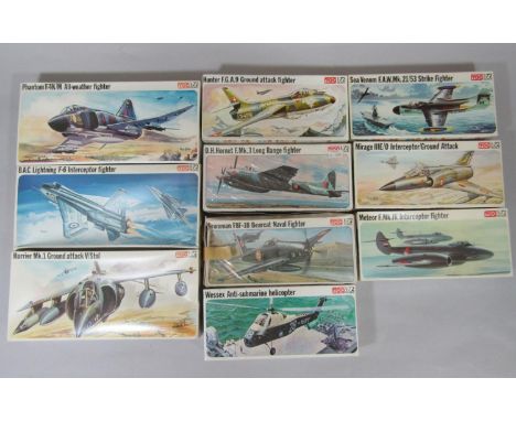 10 model aircraft kits by Frog, all 1:72 scale, un-started with sealed boxes (10) 