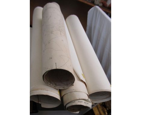 A collection of unframed and rolled early 20th century ordnance survey maps of the Painswick areas, dating from 1923, 1937, e