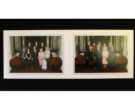 HM Queen Elizabeth II (born 1926) and HRH Prince Philip, The Duke of Edinburgh (born 1921) signed Christmas card with embosse