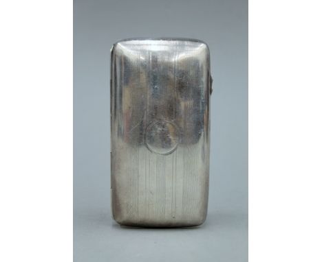 A silver cigar case. 13 cm long. 149.1 grammes.