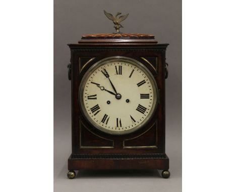 A 19th century mahogany bracket clock. 49 cm high.