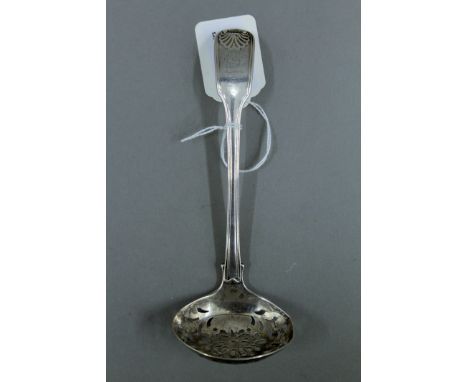 A Georgian silver sifter spoon. 16 cm long. 70 grammes.