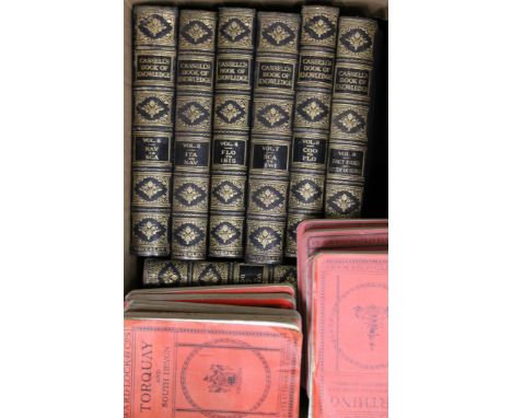 A quantity of various books including Cassell's Book of Knowledge and various Ward Lock illustrated guide books for Torquay, 