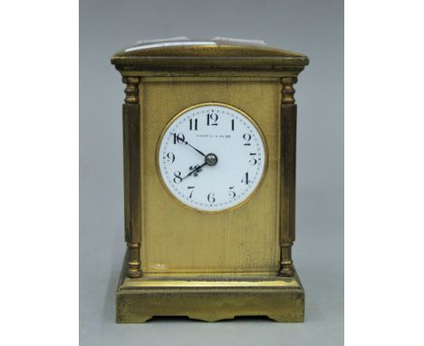 A carriage clock, the dial inscribed Mappin &amp; Webb. 11.5 cm high.