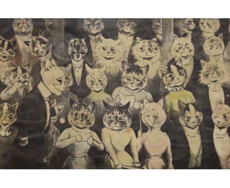 LOUIS WAIN, print, framed and glazed. 34 x 23 cm.