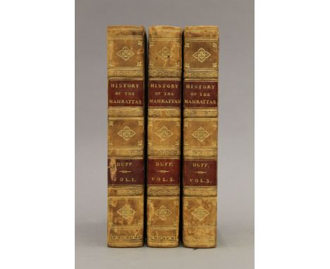 Duff (James Grant), A History of the Mahrattas, Longman, Rees, Orme, Browne and Green, 1828, first edition, 3 volumes, with f