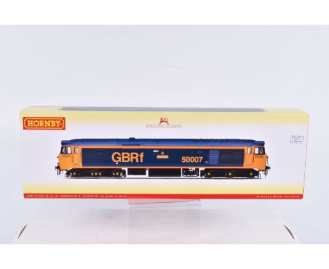 A BOXED OO GAUGE HORNBY MODEL RAILWAY GBRF Class 50, no. 50007 &amp; 50014 'Hercules &amp; Warspite', in GBRF Livery, item no