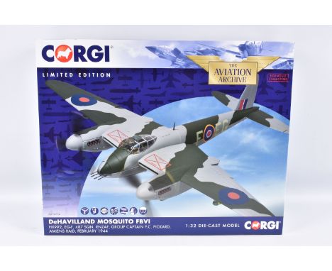 A BOXED LIMITED EDITION CORGI AVIATION ARCHIVE DEHAVILLAND MOSQUITO FBVI 1:32 SCALE DIECAST MODEL AIRCRAFT, numbered AA34604,