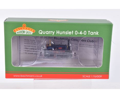 A BOXED OO9 NARROW GAUGE BACHMANN BRANCHLINE MODEL LOCOMOTIVE, Quarry Hunslet 0-4-0 Tank ' Nesta' in Penrhyn Quarry Lined Bla