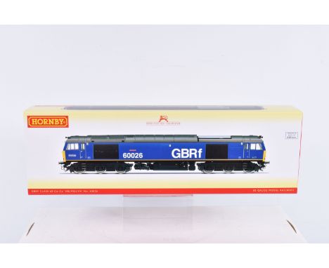 A BOXED OO GAUGE HORNBY MODEL RAILWAY GBRf Class 60 Co-Co, no. 60026 'Helvellyn', in GBRf Light Blue, item no. R30026, appear