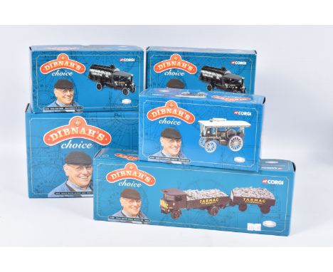 FIVE BOXED CORGI LIMITED EDITION DIBNAH'S CHOICE 1:50 SCALE DIECAST MODELS, the first is a Fowler B6 Road Loco, Low Loader &a