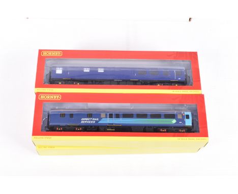 FOUR BOXED OO GAUGE HORNBY ROLLING STOCK COACH MODELS, to include a DRS Mk2F Brake Standard Open Coach no. 9525 in Compass li