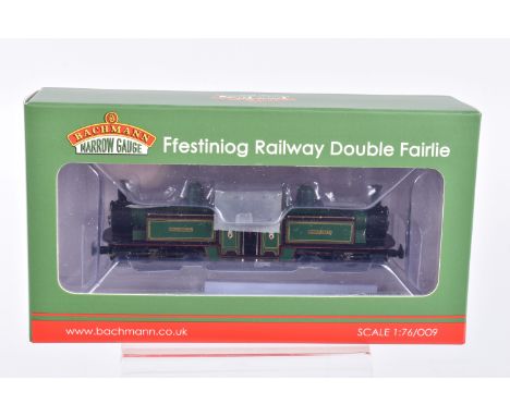 A BOXED OO9 NARROW GAUGE BACHMANN BRANCHLINE MODEL LOCOMOTIVE,  Ffestiniog Railway Double Fairlei 'Merddin Emrys' in Ffestini