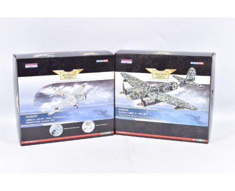 TWO LIMITED EDITION CORGI AVIATION ARCHIVE 1:72 SCALE DIECAST MODEL AIRCRAFTS, the first is a Ju88A-4-V4+FH, 1./KG1, 'Hindenb