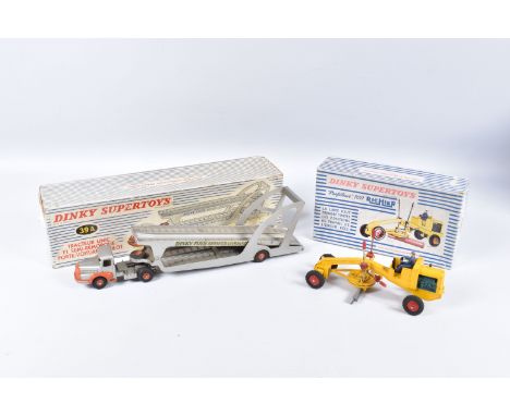 TWO BOXED FRENCH DINKY SUPERTOYS, Unic Articulated Boilot Car Transporter, No.39A and Richier Road Profiler 100 (Motor Grader