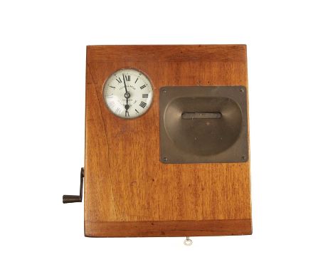 A Gledhill-Brook, Huddersfield table top time recorder, 13 1/2" wideDial - some light scratches and slight dent at 12.Movemen