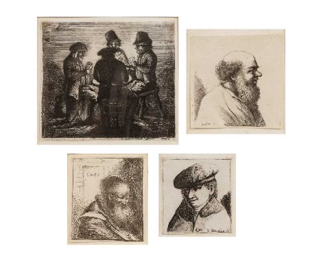 David Deuchar (1743-1808) four small portrait engravings the largest 6cm x 7cm.